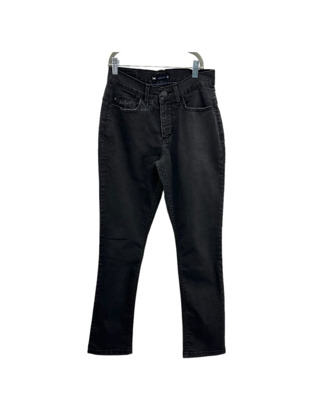 Lee Easy Fit Black Mid-Rise Lite Style Denim Jeans Size 4 Petite